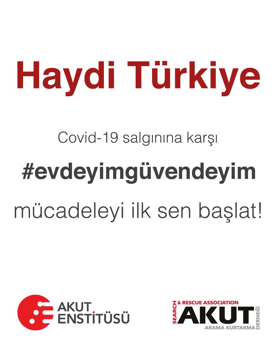 #Coronavirus mücadelesinde Sosyal Mesafe riski azaltır. Biz #evdeyimguvendeyim diyoruz. Ya siz @AKUT_Dernegi <a href="/Eczacibasi/">Eczacıbaşı</a> <a href="/GarantiBBVA/">Garanti BBVA</a> <a href="/BurganBankTR/">Burgan Bank</a> @ContiLastik 

#COVID19