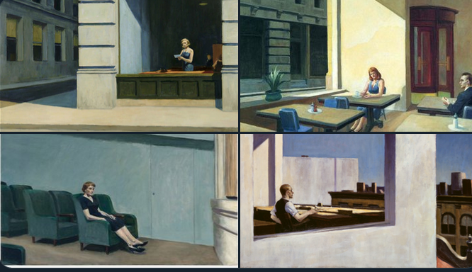 mnlolle's tweet photo. Tots som ara a un quadro d'Edward Hopper 
by @m_tisserand https://t.co/VkqRk51Xdl