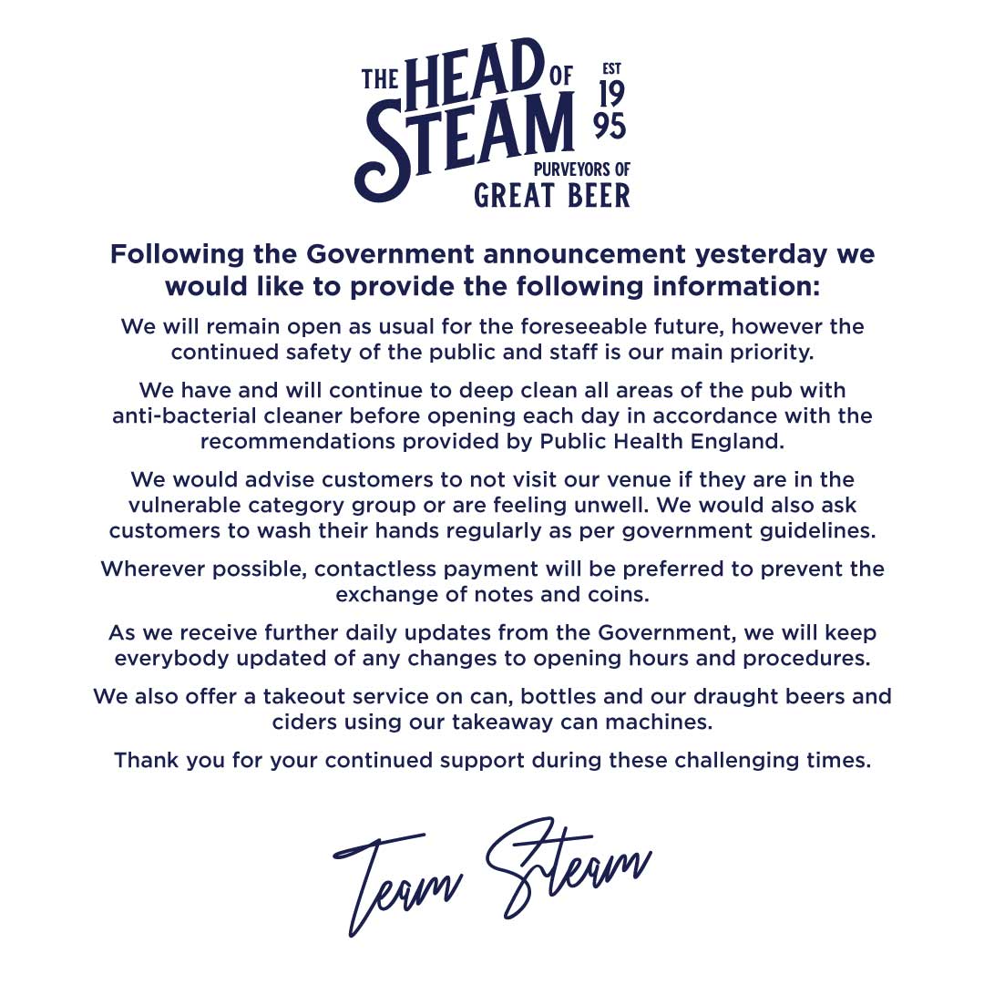 Following the government announcement yesterday we would like to provide the following information 👇