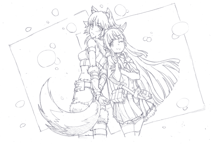 #プリコネR #イラスト
マコト&amp;カスミ
マコトはだいたいイベントがあると乙女度があがって可愛くなりますね。

復刻イベントやらなきゃ!! 