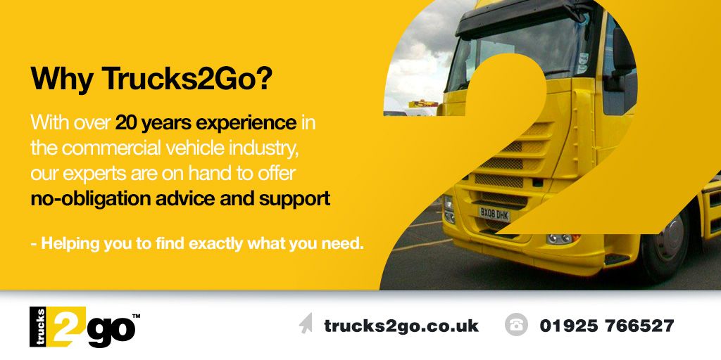 Why Trucks2Go?

With over 20 years experience in the commercial vehicle industry, our experts are on hand to offer no-obligation advice and support - helping you to find exactly what you need.

buff.ly/2nT8nmS

#Trucks  #TrucksForSale  #UsedTrucks  #NewTrucks