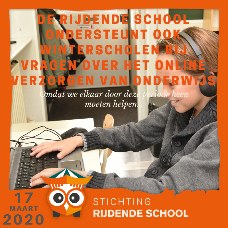 #afstandsonderwijs #onderwijs 
facebook.com/rijdendeschool