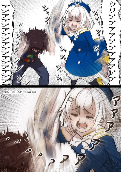 これは頭皮のかゆいメンテちゃんと一緒に高強度の運動をするシロちゃん
#SiroArt 