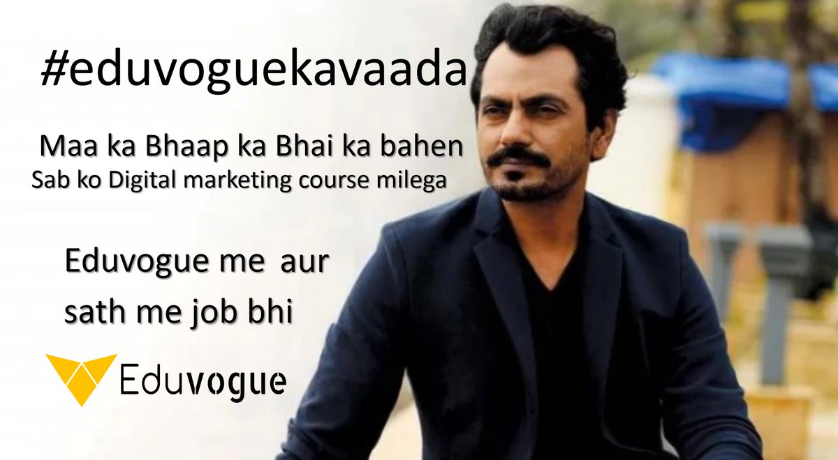 DigitalAksh's tweet photo. Maa ka Bhai ka Bahen ka sab ko Course mile ga Eduvogue me aur sath me Job b
Ye Eduvogue ka Vaada h... Guarantee se b zeyda h..
To know more what's app me on: 9867133886

#eduvogueKaVaada #jobguarantee #Digitalakki #bestdigitalmarketingcourse #eduvogue #jobguaranteecourse #Nawaz https://t.co/nXu7rbEBoi