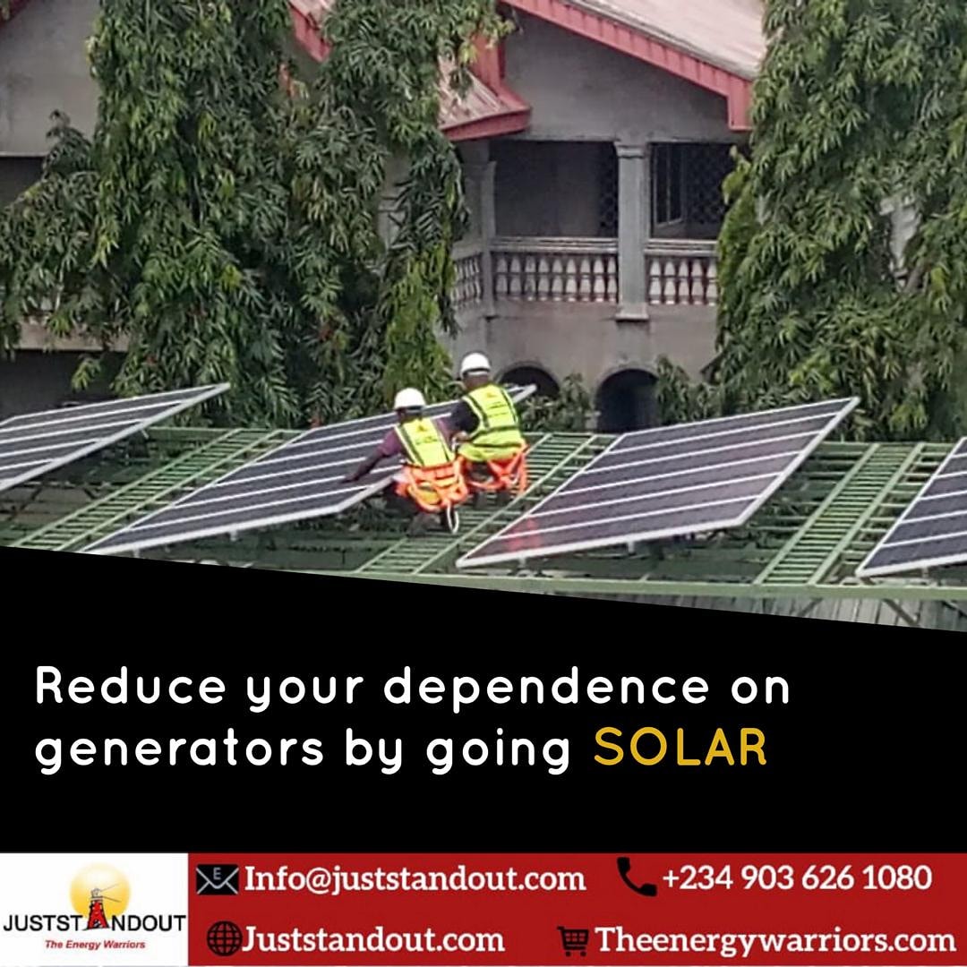 JUSTSTANDOUT's tweet image. Reduce your dependence on generator by going solar with @juststandout_energy
#Kilowattdivide #renewables #gosolar2020 #alternativeenergy #renewableenergy #accesstoelectricity #cooling #solarpowered #inverters #solarpanels #lithiumbattery #residentialsoluctions #offgrid #gridtied