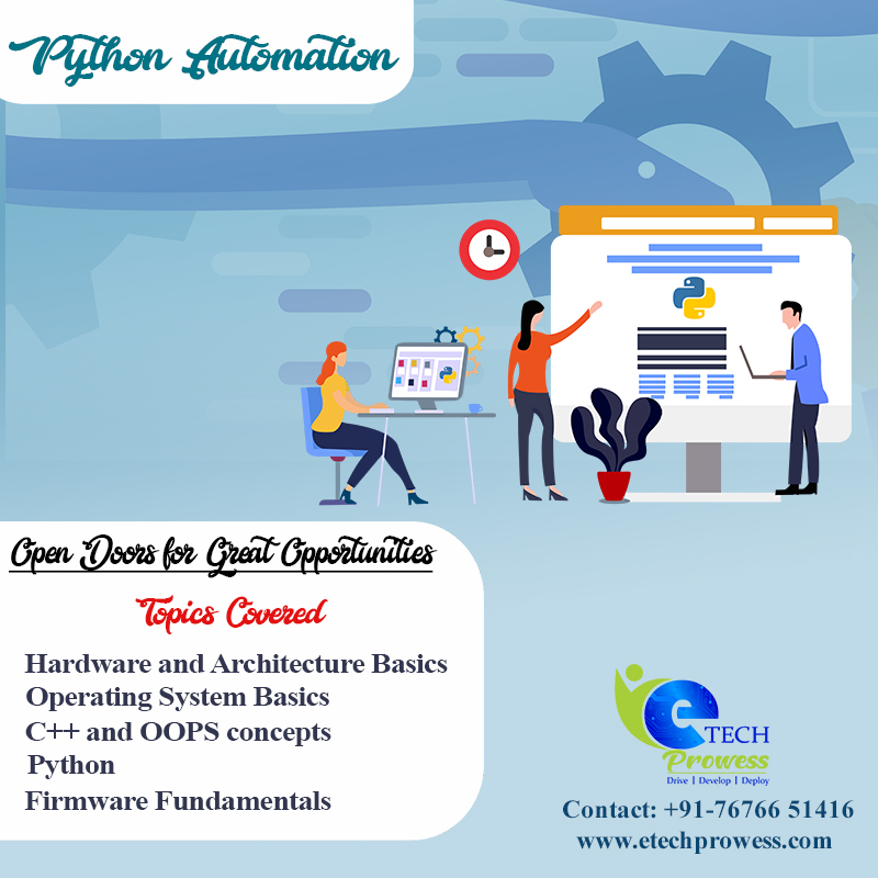 EtechProwess's tweet image. More Details: etechprowess.com
or Call on : +91-7676651416
#PythonprogrammingcourseinBangalore
#PythonprogrammingtutorialinBangalore
#PythonautomationtestingtraininginJPnagar
#PythonautomationtraininginJPnagar
#Pythonautomationtestingtraininginbangalore
#etechprowess