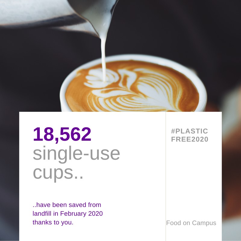 UoMSust's tweet photo. Day 2 of #UoMReduceWeek: our cup charge helped avoid more than 18,000 single-use cups last month @foodoncampusmcr #thankyou https://t.co/LJGCwb1ahu