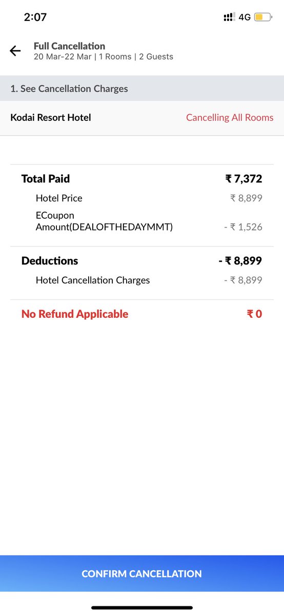 speducates's tweet photo. @makemytrip Zero refund even during times like this. Highly disappointed to see you take advantage of the current situation. Refund my money or modify the booking at no additional cost. https://t.co/t7vYMBgzo6