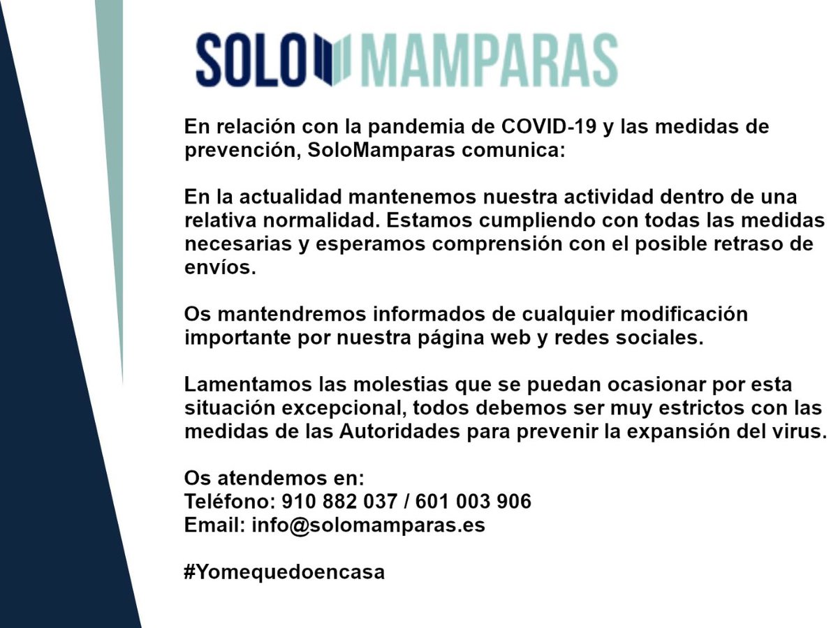 solomamparas's tweet photo. COMUNICADO OFICIAL de Solomamparas
#coronavirus #yomequedoencasa https://t.co/BXUQZ9qATv