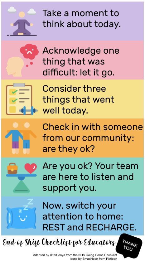 I’m so grateful for so many hard-working, thoughtful, committed colleagues as we navigate this challenging time. Thinking of teacher, school leaders and all staff who are going above and beyond 🙏🏻 Thanks @NickySloss  for sharing this helpful checklist.