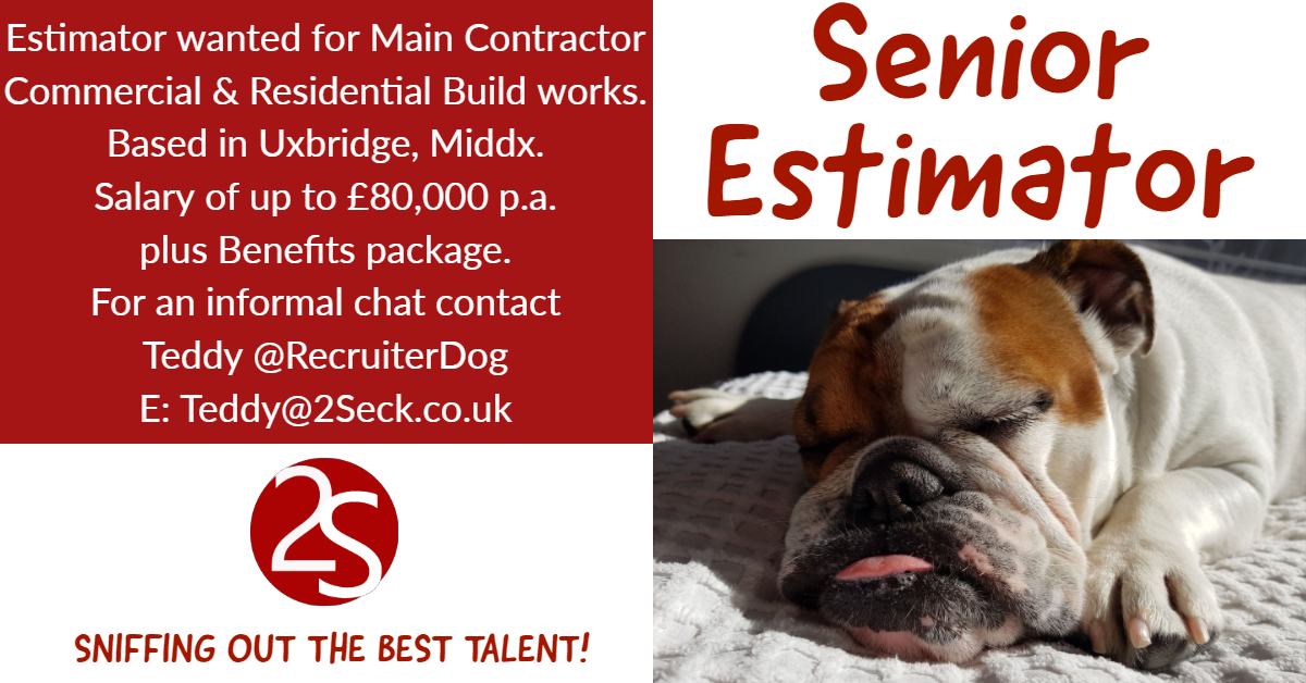 RecruiterDog's tweet photo. For more information on this role, contact Teddy on 07508 579247 or Teddy@2Seck.co.uk #QuantitySurveyors #Estimators #Construction #Careers https://t.co/Y3FBi1y9k1