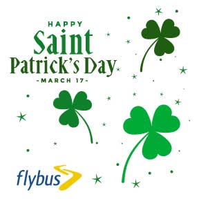 Flybus_com's tweet photo. Happy #SaintPatrick's Day! ☘️🍻
¡Feliz día de #SanPatricio!  ☘️🍻 https://t.co/bS1Lb67Ppg