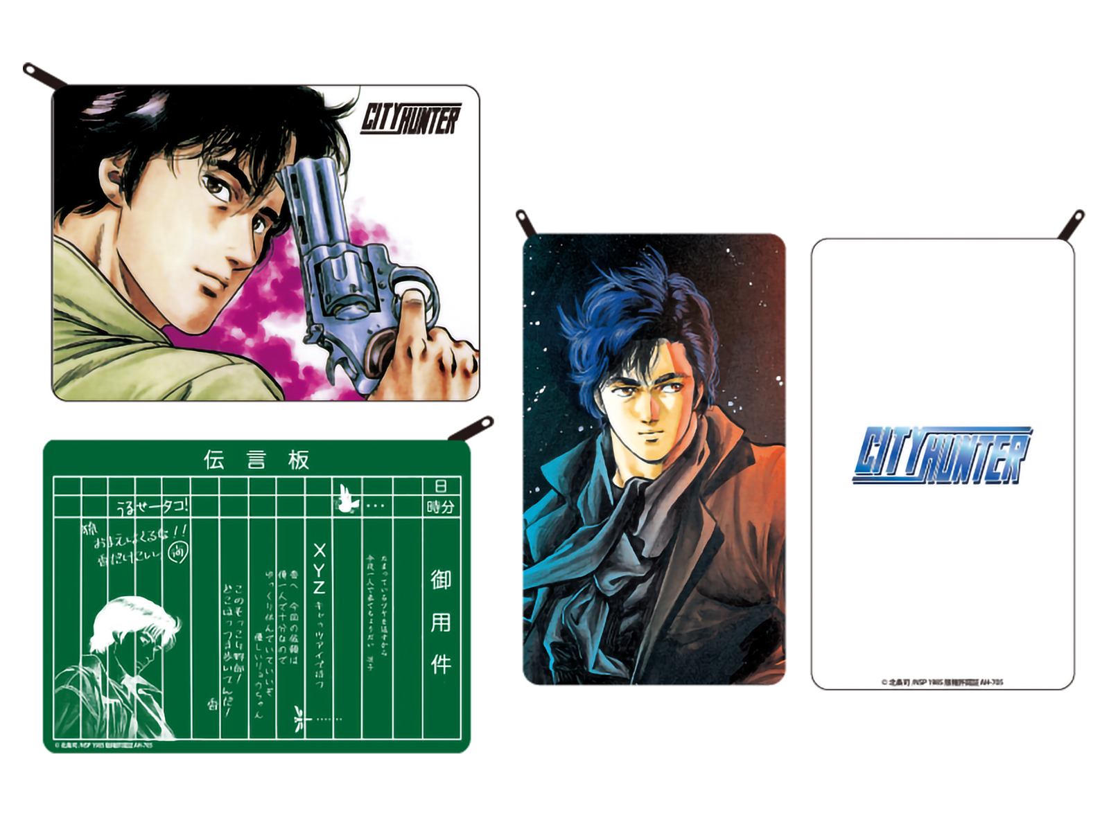 北条司オフィシャル シティーハンター 新グッズ3 発売 バースデーtシャツ アクリルセリフキーホルダー クリアカードコレクション3 フルカラーポーチ2種セット ゼノンオンライン カフェゼノン ゼノンサカバ おとなのジャンプ酒場にてお求め