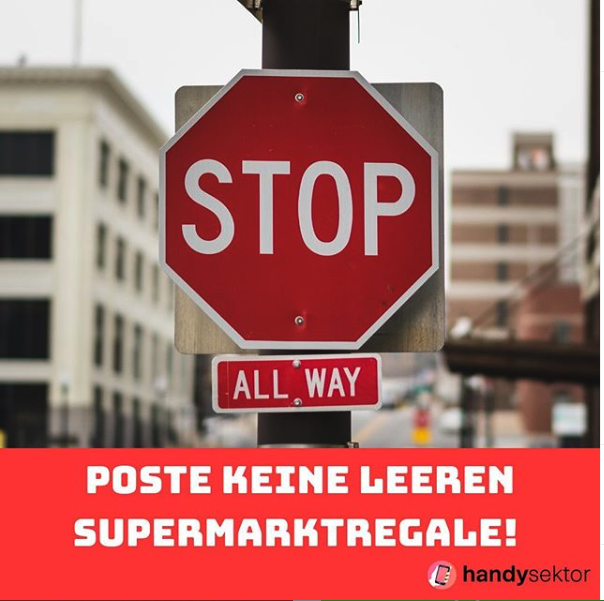 Handysektor's tweet photo. Bilder und Videos von leeren Regalen können ein echtes Problem sein! https://t.co/03rdWqLwzi https://t.co/jNEAA4yWtf