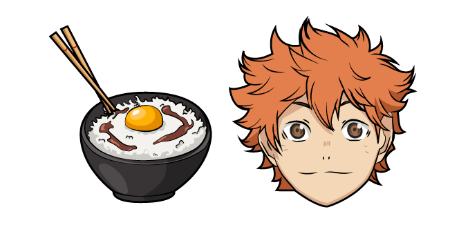 Custom Cursor on X: The main protagonist of the anime series Haikyū!!  volleyball player Shōyō Hinata and his favorite food Tamago Kake Gohan in a custom  cursor. #customcursor #pointer #cursor #Anime #Cartoons #