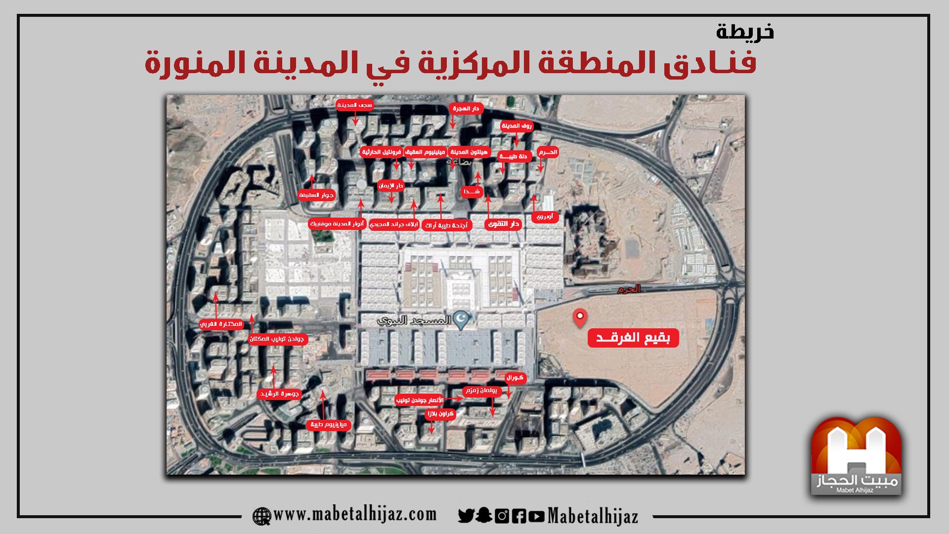 مبيت الحجاز On Twitter خريطة لمواقع الفنادق في المنطقة المركزية حول الحرم النبوي الشريف المدينة المنورة المدينة السعودية