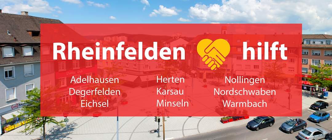 ⚠️💛 Rheinfelden hilft - die Gruppe für Hilfesuchende &amp; Helfer während der Corona-Krise.

Wer benötigt Hilfe? Wer kann helfen? 

Mitmachen 👉 facebook.com/groups/Rheinfe… 

#Rheinfelden #Adelhausen #Eichsel #Herten #Karsau #Minseln #Nollingen #Nordschwaben #Warmbach #RheinfeldenBaden