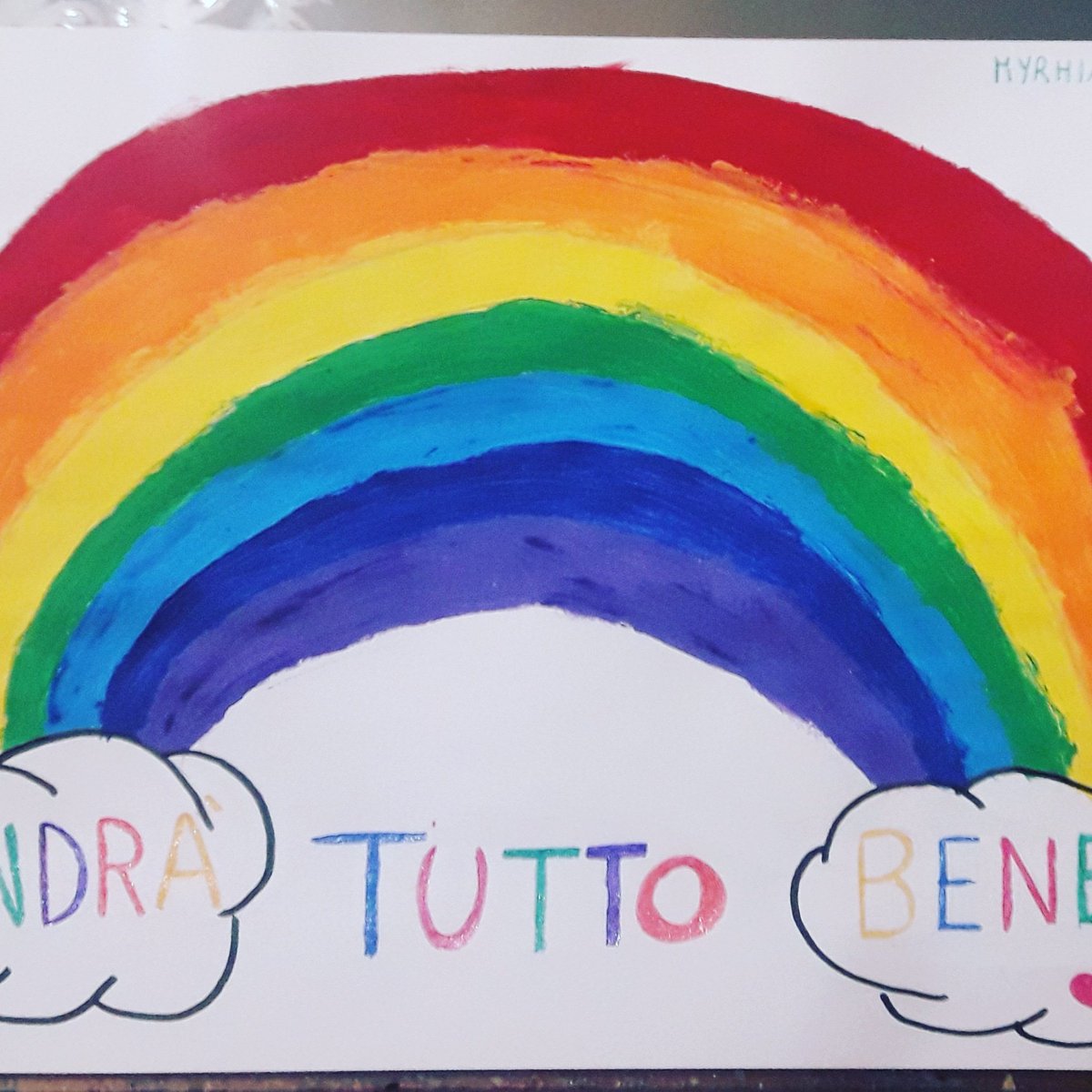 verymaci's tweet image. #iorestoacasa #andratuttobene #quarantena #arcobaleno