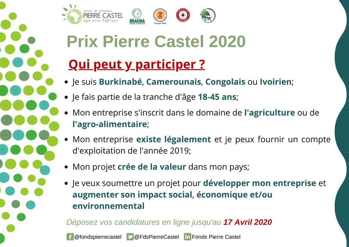 FdsPierreCastel's tweet photo. #PrixPierreCastel2020
📋Les inscriptions sont ouvertes
👉https://t.co/Fd2DvJfEz7
Qui peut y participer ?👇 https://t.co/NlJKUI00BI