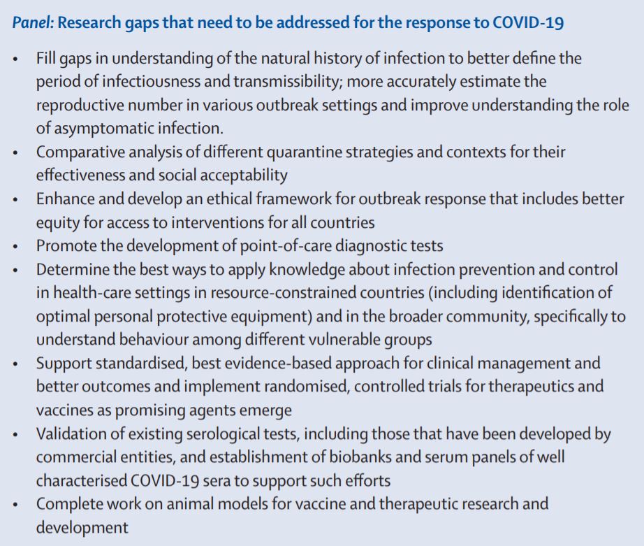 As #COVID19 enters a new stage, self-protection &amp; infection measures are crucial, around the world 🌏

In a new <a href="/TheLancet/">The Lancet</a> comment, experts from <a href="/WHO/">World Health Organization (WHO)</a> including LSHTM's David Heymann make 5⃣ recommendations, including addressing research gaps.

More 👉 bit.ly/2w4TWR6