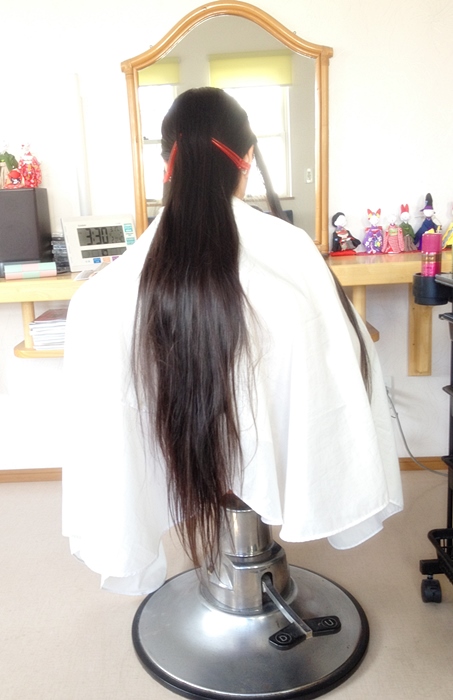 かづぽん 数年ぶりの美容室 姫カットにしてきた 姫カット 超ロングヘア 小学生 黒髪ボブ 思い切って イメチェン