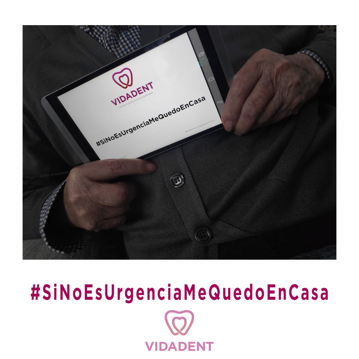 SonrisaVidadent's tweet photo. 🔴👩🏼‍⚕👨🏻‍⚕Nuestro servicio de #UrgenciasOdontológicasVIDADENT sigue en nuestra clínica.  

Hoy comenzamos la campaña de concienciación de la necesidad de quedarse en casa y solo acudir al dentista en caso de urgencia.

#EsteVirusLoParamosUnidos #SiNoEsUrgenciaMeQuedoEnCasa https://t.co/F7dIyMZW4a