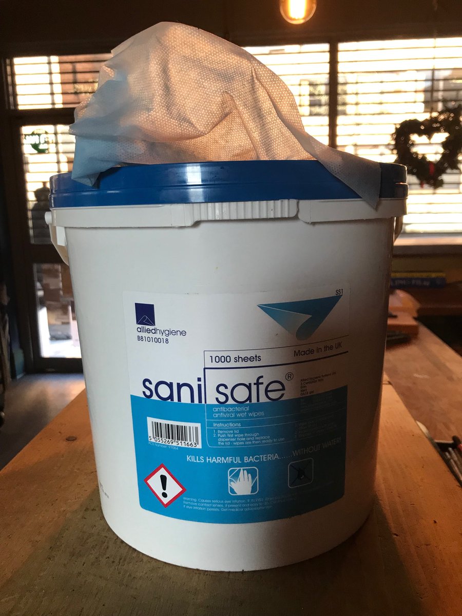 We hope to keep our small, independent business operating to supply the area with bread, cheese, salami and cakes for as long as possible though this hard time. We can also deliver- just give us shout, payment only via bank transfer.
We have enough alkowipes to clean all