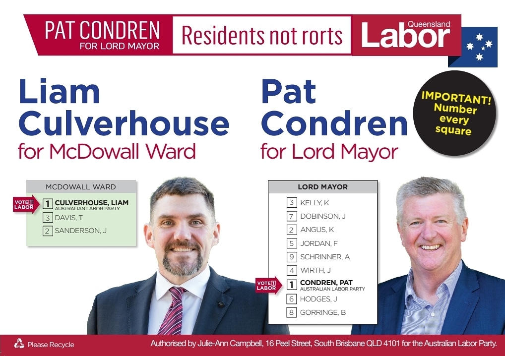liam4mcdowall's tweet image. My how to vote card. It's time to put locals first!

#howtovote #PeopleNotPerks #endtherorts  #community #labor4bcc #BackPat @Labor4Brisbane  @PatrickCondren
