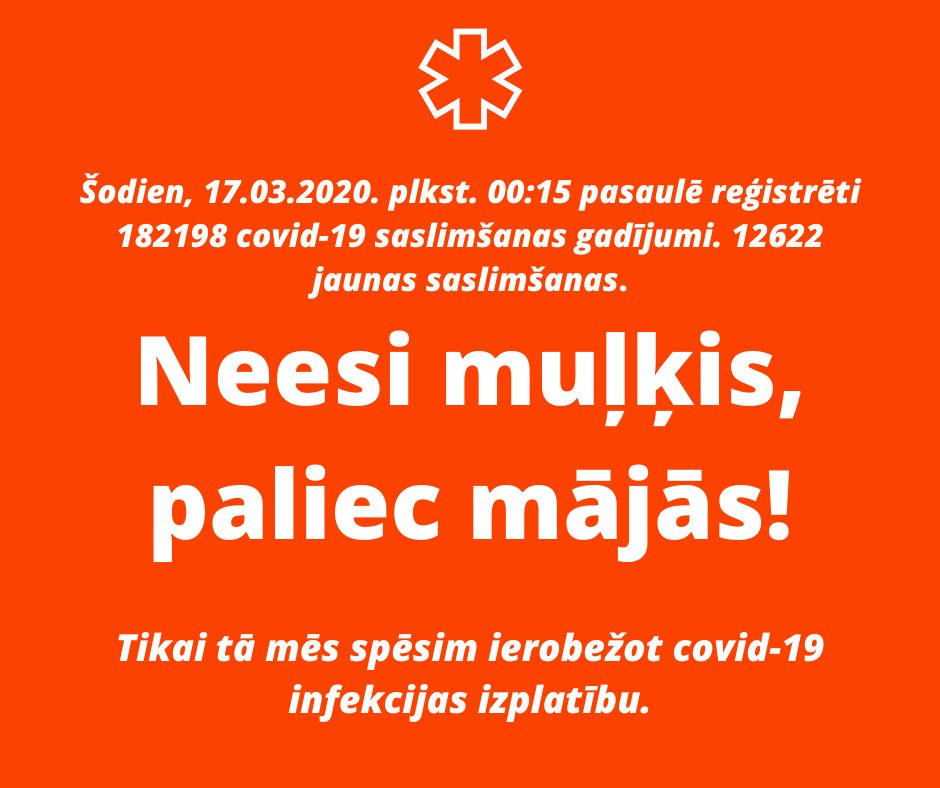 Neesi muļķis! 
Paliec mājās!