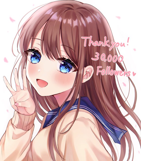 「brown hair thank you」 illustration images(Latest)