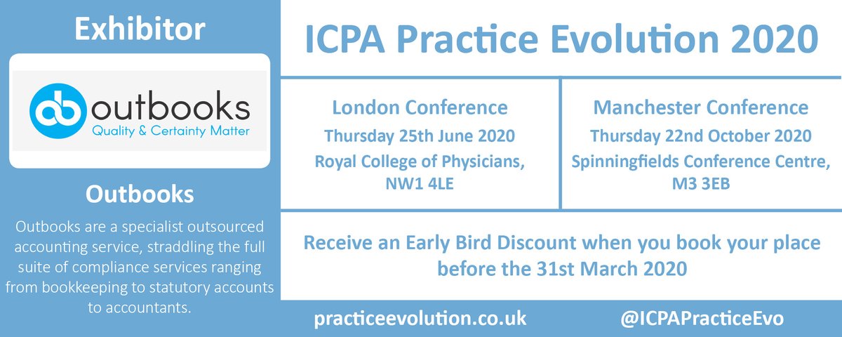 Reserve your place at Practice Evolution 2020 where <a href="/outbooksUK/">Outbooks Ltd</a> will be exhibiting #London #Manchester #PracticeEvolution ow.ly/rhv530q8pBy