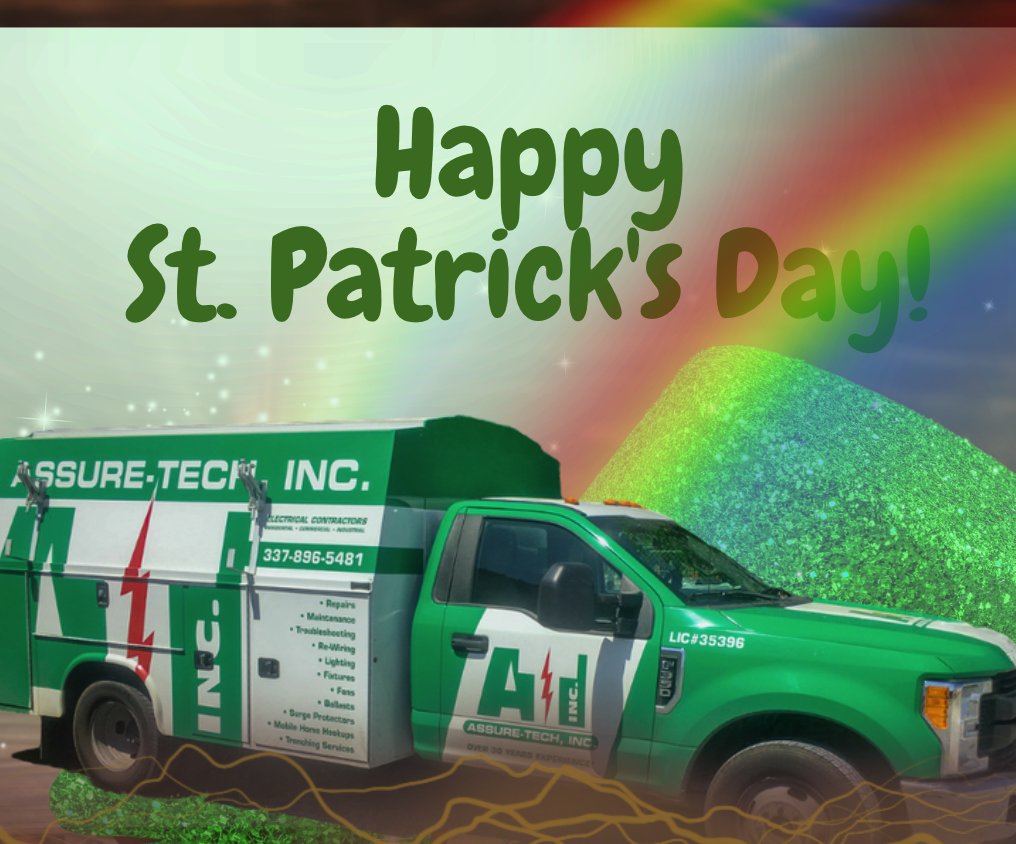 AssureTechLa's tweet photo. 🍀HAPPY ST. PATRICK'S DAY from YOUR friends at AssureTech Inc. We're LUCKY to have customers like YOU!! https://t.co/U9bipByTJT