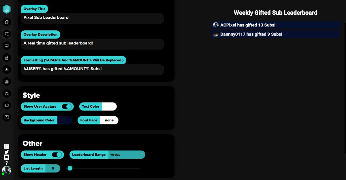 ACPixel's tweet image. Ask and you shall receive! Pixel.Chat now offers a gifted sub Leaderboard for Pixel-Pro members! Give your kind gifters the recognition they deserve!