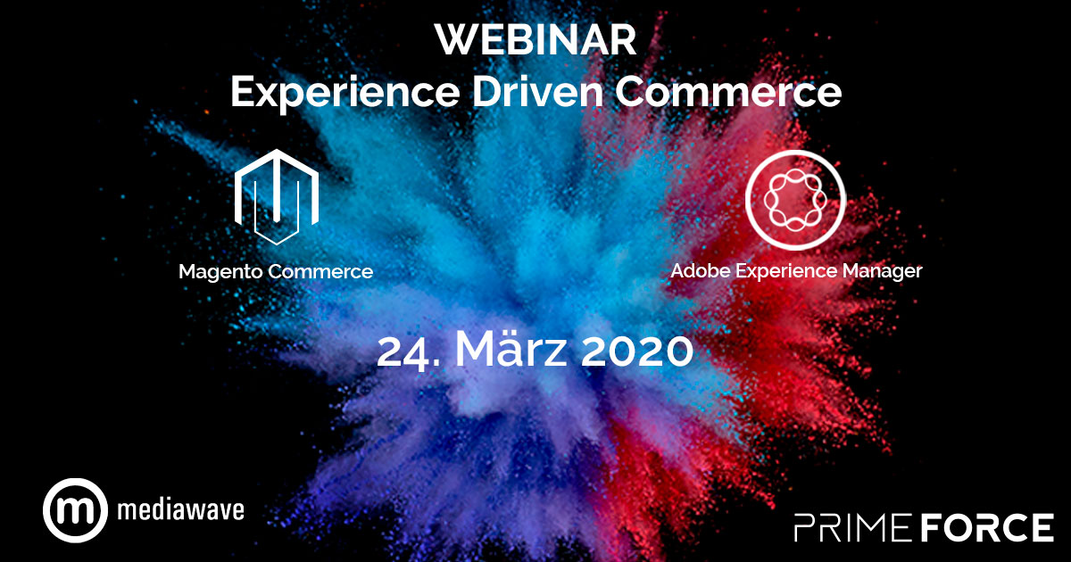 mediawave_trend's tweet photo. In einer Woche laden wir mit der @primeforcegroup zum Online-Event: Im #Webinar berichten @alexanderdamm &amp; @IQVisionX über die Integration von @magento Commerce und @Adobe Experience Manager! Jetzt anmelden: https://t.co/d3j4gtKl4e https://t.co/R4b4kh6PKv