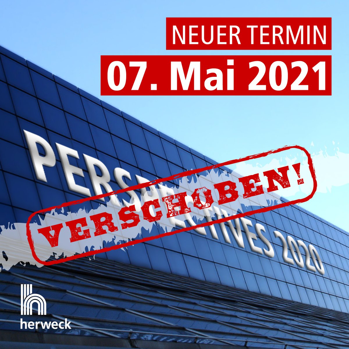 HerweckBlog's tweet photo. 🚨 Update: Auch wir müssen uns den aktuellen Gegebenheiten zum Schutz der Gesellschaft anpassen und verschieben unsere Hausmesse "Perspectives" auf den 07. Mai 2021! #herweck #corona https://t.co/6xXxgY1w0V