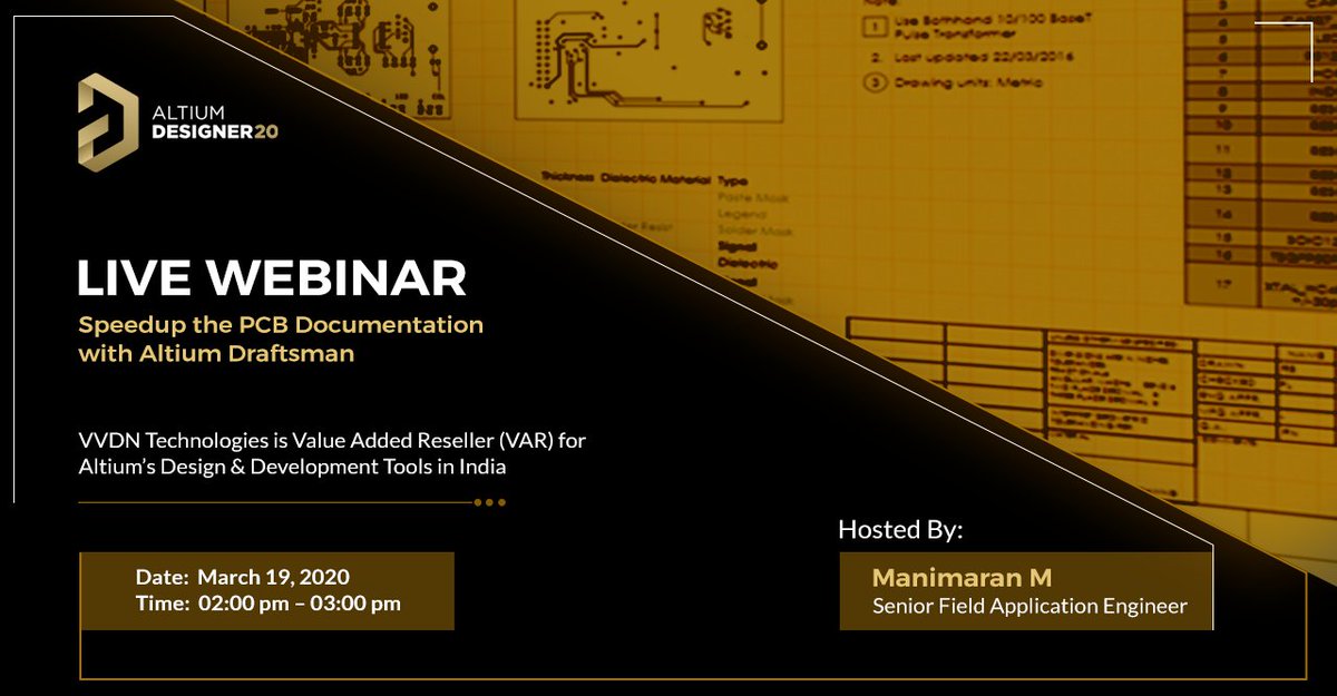 vvdn_tech's tweet image. Register now at vvdntech.com/events/pcb-dra… for the Altium Live Webinar and explore how draftsman in Altium designer can speed up the documentation process.
Know more here vvdntools.com/altium
#vvdntech #vvdntools #embeddedtools #altium #livewebinar #altiumdesigner #technology