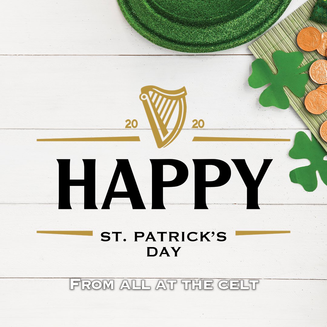 Not quite the buzz around the city that we expected but we'll be doing our best to keep the festivities going at The Celt! 

Wishing you a brilliant St Patrick's Day ☘️