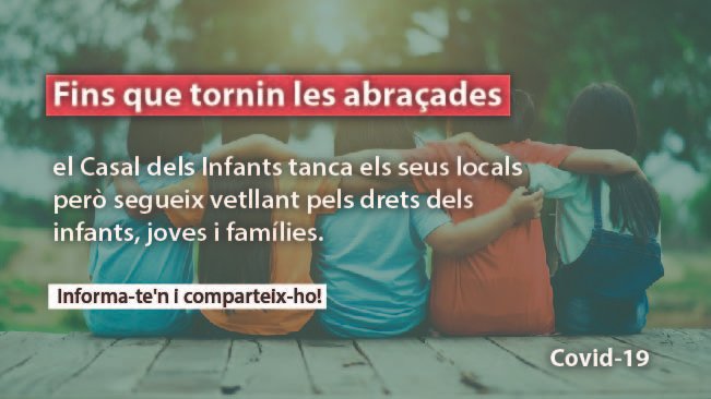casalinfants's tweet photo. Fins que tornin les abraçades, tanquem però no ens aturem! En comunicació constant amb els infants, joves i famílies. Cal seguir vetllant pels seus drets i respondre als casos de més risc d'exclusió, en xarxa amb administracions i entitats. #Covid19 ⬇️
https://t.co/AMcYOxZjqD https://t.co/pFdNRswLb4