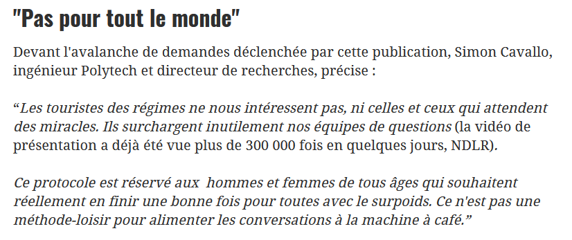 On en parle ensuite du fameux Simon Cavallo  @lemondefr  @pixelsfr  @decodeurs ?Ce grand professeur qui met au point une méthode "Pas pour tout le monde"....... à base de musique et de messages enregistrés ? C'est pas la peine hein ?