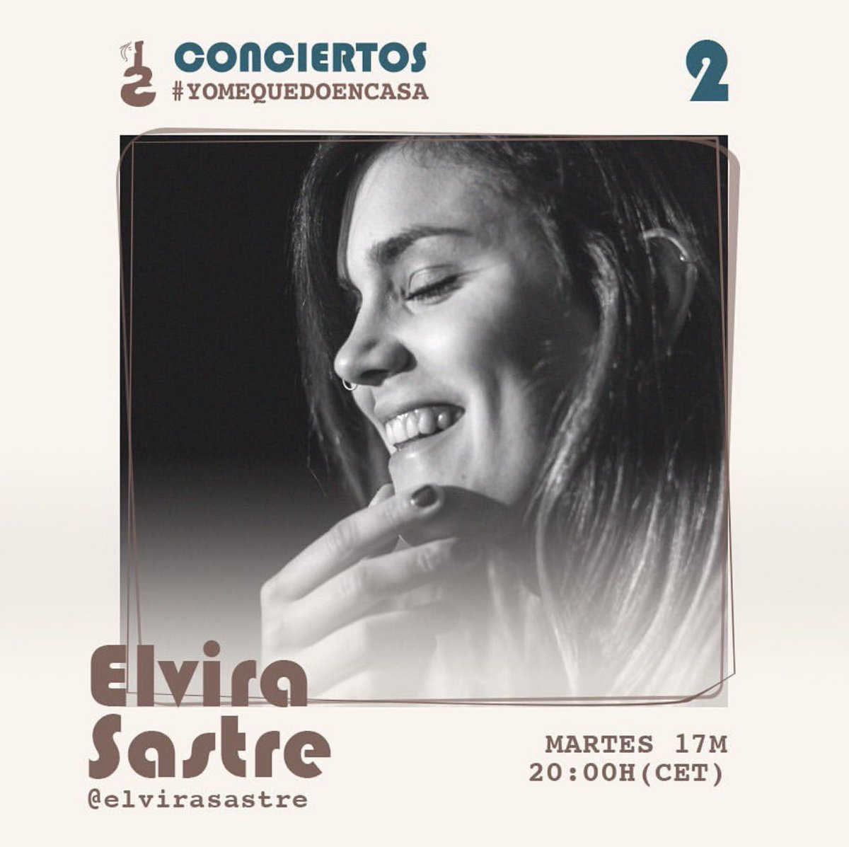 elvirasastre's tweet photo. Hoy podréis escucharme recitar algunos de mis poemas desde mi perfil de Instagram gracias a la iniciativa #conciertosyomequedoencasa.
🇪🇸 20h
🇲🇽 13h
🇪🇨 🇵🇪 🇨🇴 14h
🇦🇷 🇨🇱 16h
¿Quién se viene? https://t.co/nGt4m4pbd8