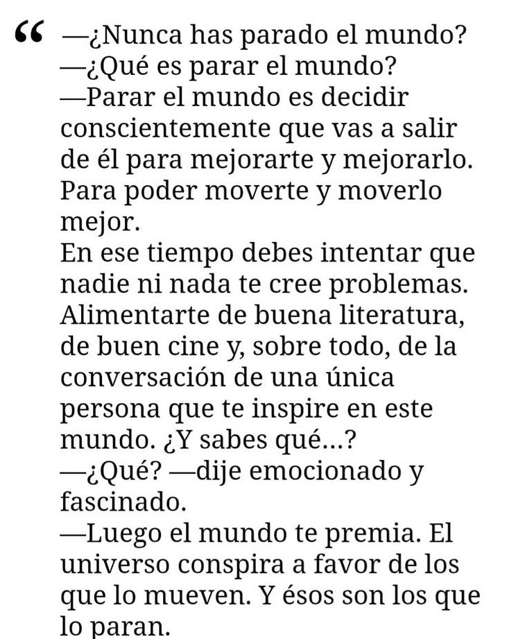 espinosa_albert's tweet photo. Os dejo el diálogo sobre lo que es “parar el mundo”(Extracto del libro Si tu me dices ven, lo dejo todo pero dime ven) #pararelmundo https://t.co/njM9GPXFBA