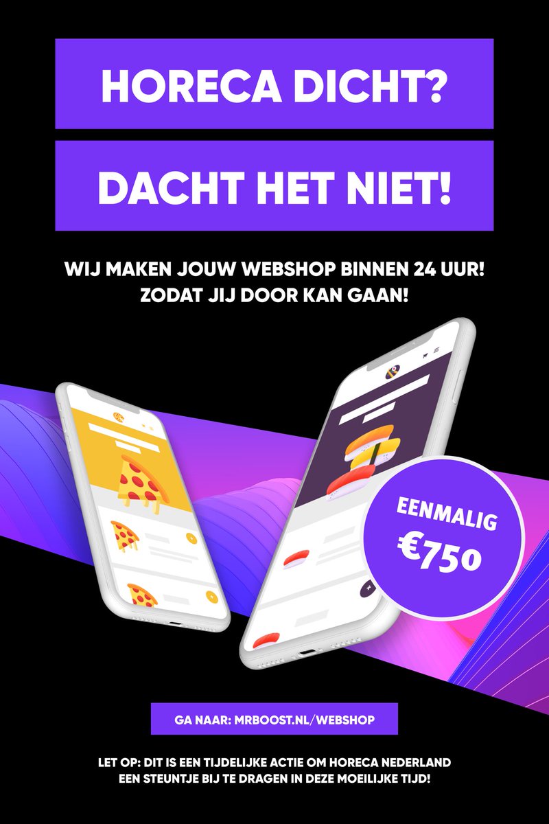 Voor al mijn vrienden in de horeca branche, er is goed nieuws!
De jongens van <a href="/mrboost/">Billy G</a> hebben een mooie actie om heel horeca Nederland open te houden (online)! Zij bouwen binnen 24 uur een webshop zodat jij je bestellingen kunt blijven ontvangen.
Video: vimeo.com/398075388
