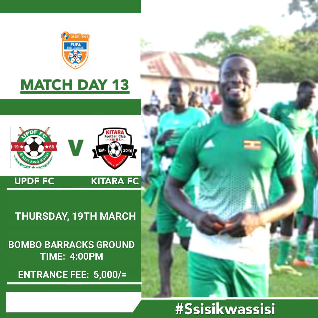 updf_fc's tweet photo. Don't miss this Thursday
#Ssisikwassisi
@mkainerugaba @OfficialFUFA @FUFABigLeague @CephasTendereza 
@UPL @StarTimesUganda https://t.co/6od1XyTkdl