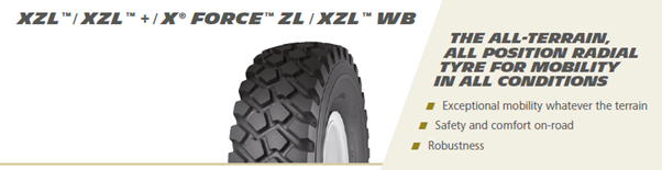 The XZL is the closest to a general-purpose tyre (albeit still at least an A/T profile). Relatively aggressive giving reasonable mud performance, but not so much as to have no road handling.