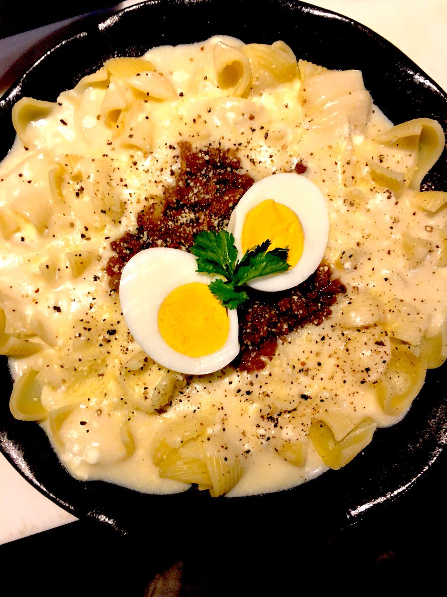 ねこや 中の人 猫耳パスタの担々クリームチーズソース 只今の気まぐれおしニャがきの一品です ややこってり ねこや 猫耳朶