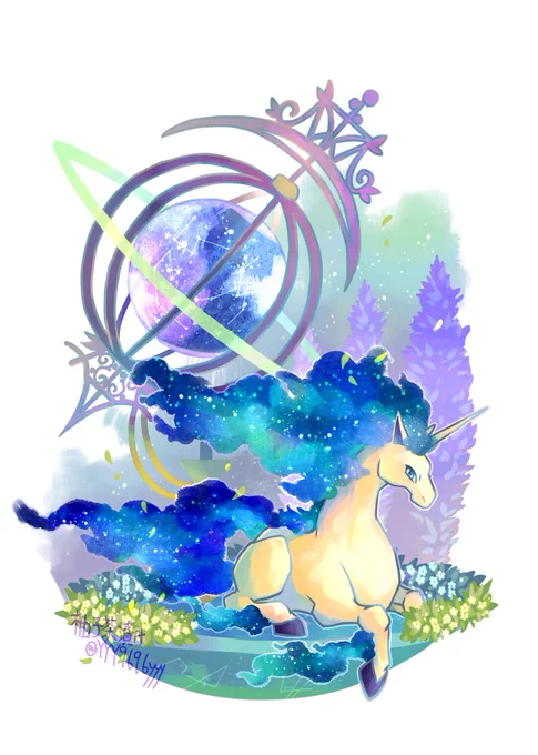#星空ポケモン
#ヴィネット風ポケモン

色違いギャロップ 【夜の炎】 