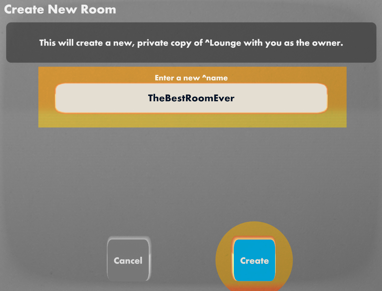 Rec Room on Twitter "3. Name your room and hit create https//t.co