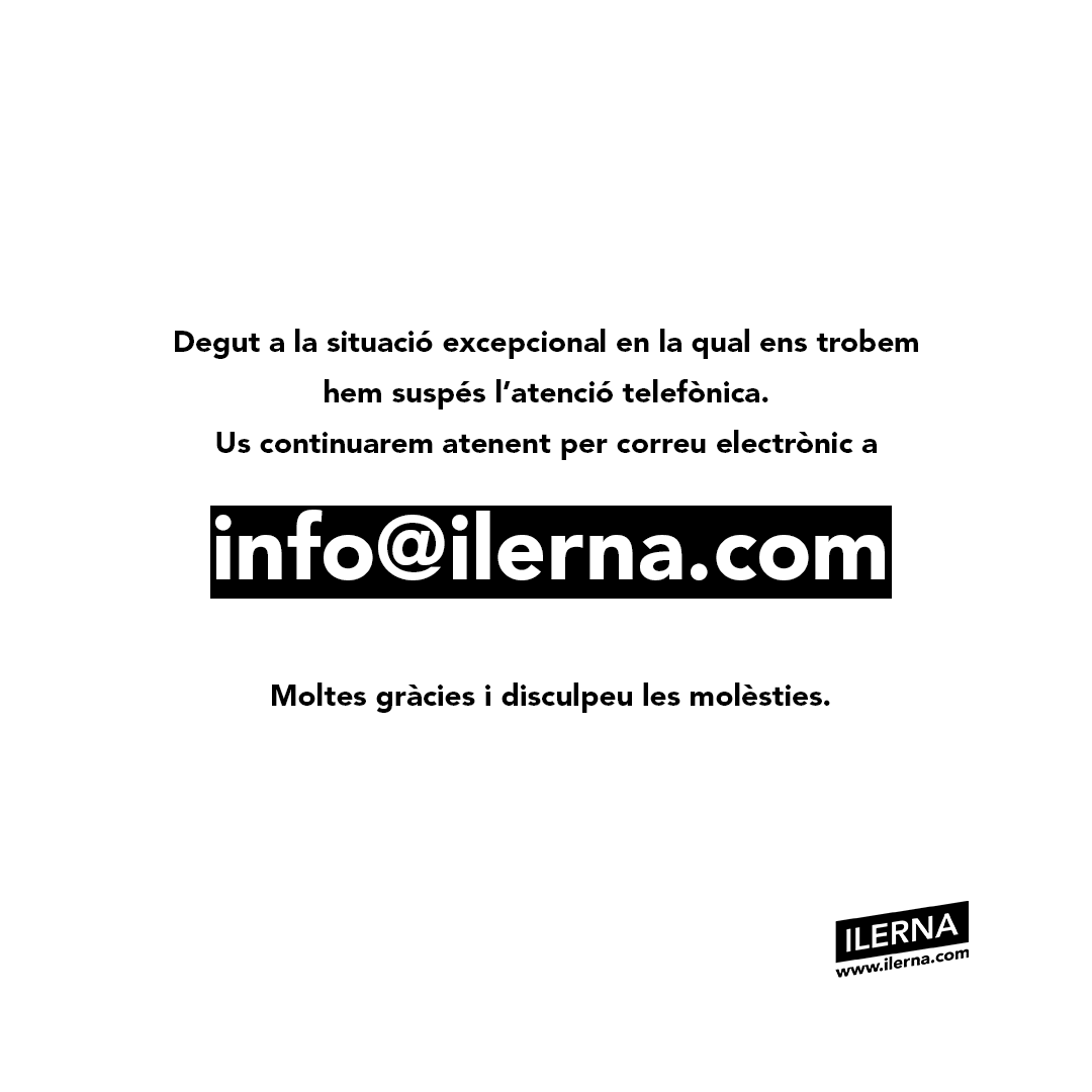 ILERNAfp's tweet photo. 🚫☎️Degut a la situació excepcional en la qual ens trobem, hem suspès l'atenció telefònica. Us continuarem atenent per correu electrònic 👉 info@ilerna.com. Moltes gràcies i disculpeu les molèsties. https://t.co/AovTvUfqkc