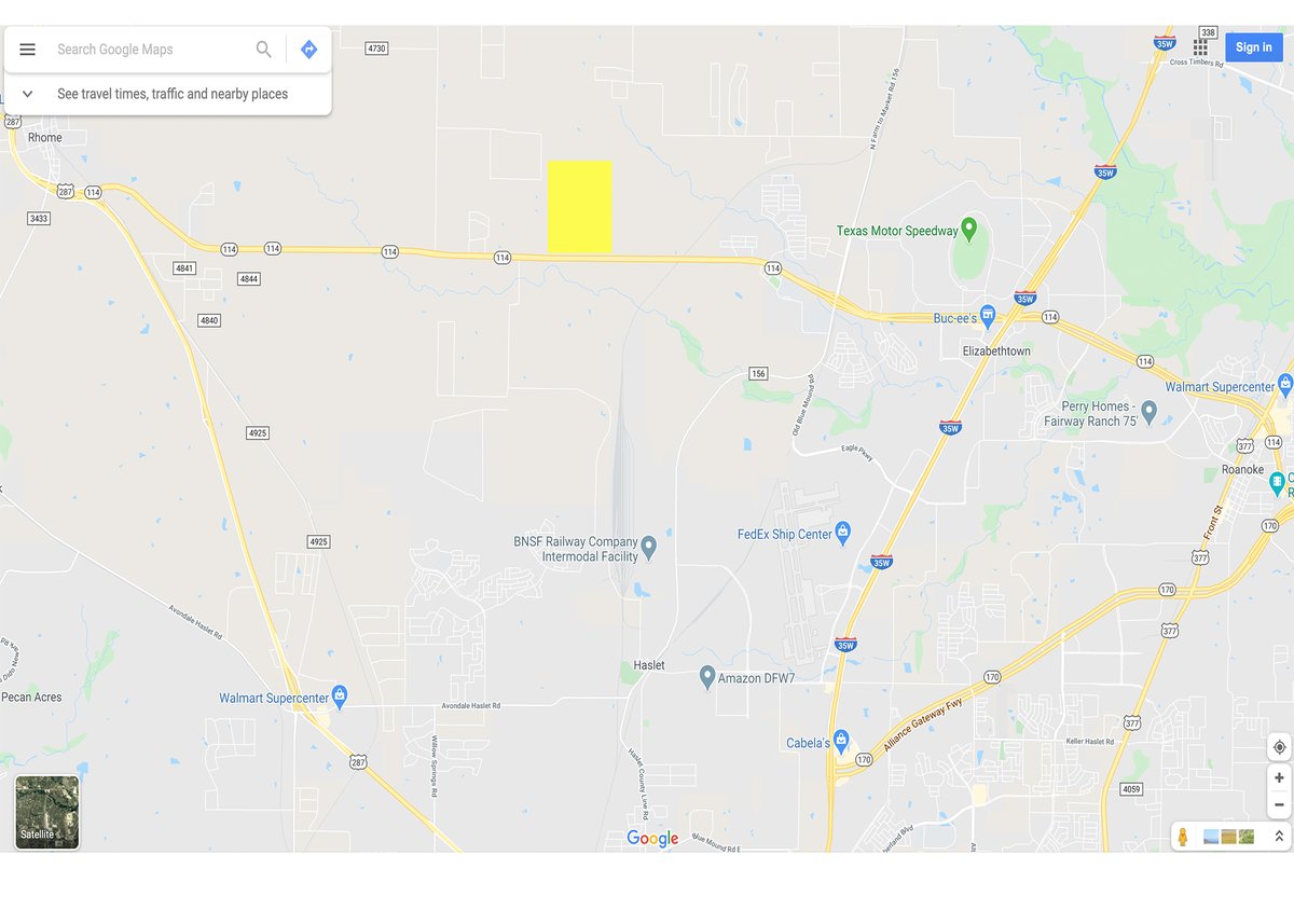 5CBlair's tweet photo. @elonmusk Up to 396 acres available in north DFW. 
Within 5 miles of major railroad, cargo airport, major logistic centers and I35. 
In the heart of truck country and outstanding labor force. https://t.co/EKpcO8kVXJ