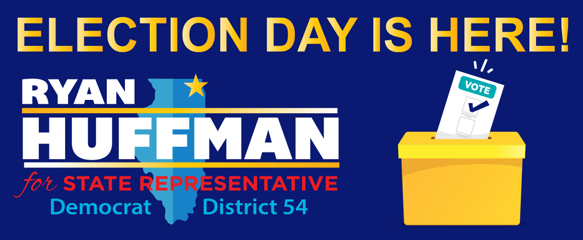 HuffmanForIL54's tweet photo. Today is one of the strangest Election Days in history. We hope you'll exercise your right to vote today - but ONLY if you feel comfortable doing so. If you feel sick or are in an at-risk group then please stay home. And if you have a mail-in ballot, it must be postmarked *today* https://t.co/zvsFVTTr2Y